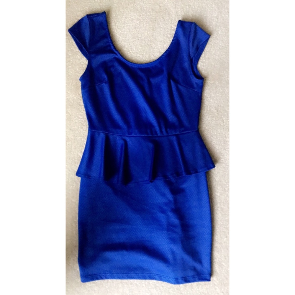 Royal blue peplum dress